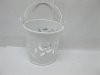 10 White Hollow Mini Tin Pail Bucket Wedding Favor