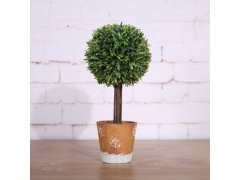 1Pc Tall Realistic Artificial Boxwood Ball Plant in Pot Home 1Pc Tall Realistic Artificial Boxwood Ball Plant in Pot Home