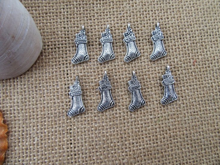 100Pcs New Boot Beads Charms Pendants Jewellery Findings - Click Image to Close