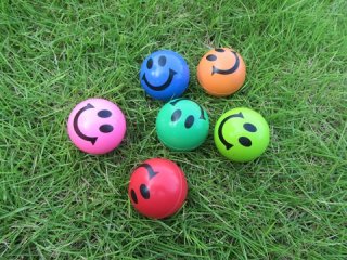 50X Smiley Face Bouncing Balls 42mm Mixed Color
