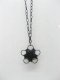 5X Chain Necklaces w/Black Flower Pendant Iron Art