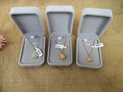 6Pcs Luxury Boxed Golden Thin Necklace With Pendant Jewellery