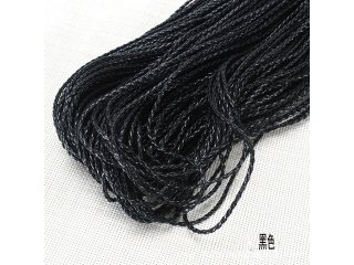 50m Black Round Bolo Braided Leather Cord String DIY Craft Jewel