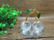 1X Crystal Twin Apple Figurines Home Wedding Deco 90mm High (image for) 1X Crystal Twin Apple Figurines Home Wedding Deco 90mm High