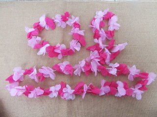 (image for) 4Sets Dress-up Hawaiian Skirt Necklace Flower Leis Bracelet Head