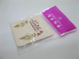 12Pairs Gloden Plated Fashion Earring Studs with Rhinestone