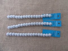 (image for) 12Strands X 17Pcs Round Silvery Plastic Beads 14mm Dia.