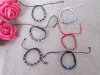 60Pcs Handmade Cord Knitted Drastring Bracelets w/Bead Wholesale