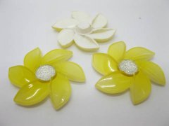 (image for) 20Pcs Yellow Flower Hairclip Jewelry Finding Beads 6cm