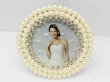 1X Rhinestone & Pearl Wedding Photo Frame - Round (image for) 1X Rhinestone & Pearl Wedding Photo Frame - Round
