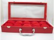 1X Red Watch Storage Display Case 10 Compartment with Handle (image for) 1X Red Watch Storage Display Case 10 Compartment with Handle