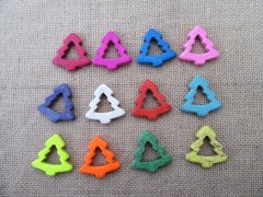 (image for) 40Pcs Pine Tree Shape Gemstone Beads Mixed Color