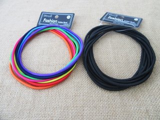 1Sheet X 8Pcs Colorful Long Round Hairbands Hair Elastic Rubber (image for) 1Sheet X 8Pcs Colorful Long Round Hairbands Hair Elastic Rubber