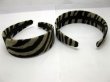 1Pc New Coffee Stripe Wide Hairbands 38mm Wide (image for) 1Pc New Coffee Stripe Wide Hairbands 38mm Wide