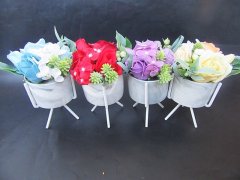 (image for) 1Set Bath Artificial Rose Soap Flower w/Display 17cm High Mother