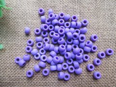 500g Forsted Purple Barrel Pony Beads Loose Bead 8mm 500g Forsted Purple Barrel Pony Beads Loose Bead 8mm