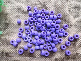 (image for) 500g Forsted Purple Barrel Pony Beads Loose Bead 8mm