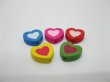 (image for) 270 New Love Heart Wooden Beads Mixed Color