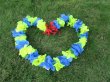 12Pcs Yellow & Blue Hawaiian Dress Party Flower Leis/Lei 72cm