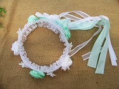 (image for) 1Pc Girls Green Floral Flower HeadBand Garland Party Wedding