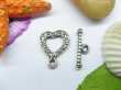 50sets Metal Dotted Heart Toggle Clasp yw-ac-tc100 (image for) 50sets Metal Dotted Heart Toggle Clasp yw-ac-tc100