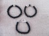 12Pcs Black Elastic Gemstone Beaded Bracelets with Metal Beads 12Pcs Black Elastic Gemstone Beaded Bracelets with Metal Beads