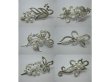 (image for) 4Pcs Silvery Hair Clips W/ Rhinestone & Pearl Assorted