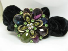 (image for) 1Pc Chic Designer Hair Clips,Rhinestone Floral Clip