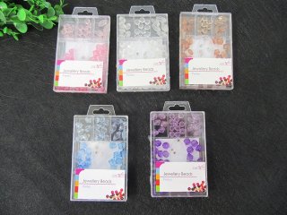 (image for) 12Boxed Faceted Jewellery Beads Perles Assorted