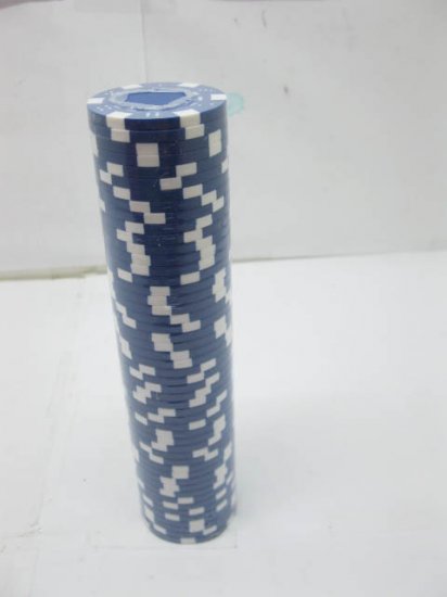 50 New Blue Plain Poker Chips Good Quality - Click Image to Close