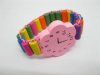 60Pcs Stretchable Watch Design Wooden Beaded Bracelets Mixed Wh