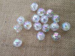 (image for) 3Sheet x 48Pcs Plastic Shiny AB Color Round Beads 16mm dia
