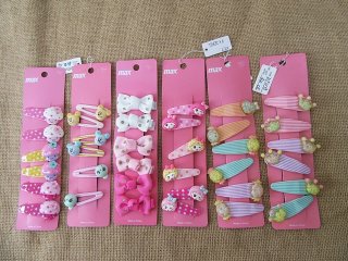 1Sheet x 6Pcs Lovely Girls Hair Clips Hair Sleepies Mixed