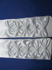 2Pair White Wedding Dress/Satin Bowknot Bridal Gloves 38cm