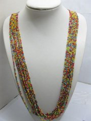 6Strands Plastic Seed Beaded Necklace - Assorted