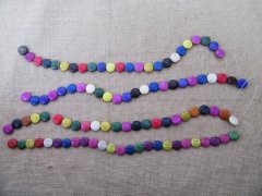 8Strands X 24Pcs Round Flat Gemstone Beads 16mm Mixed