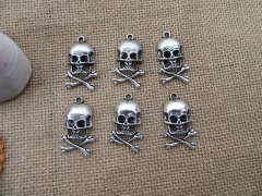 (image for) 50Pcs New Pirate Skull Beads Charms Pendants Jewellery Findings