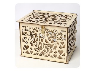 1Pc Decorative Rustic Wishing Well Card Box Wedding - Mr & Mrs