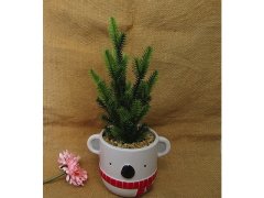(image for) 3Pcs Artificial Festive Character Pot Tree Ceramic Pot