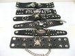 12 Assorted Gothic Punk Skull Spiked Nail Bracelets br-m41 (image for) 12 Assorted Gothic Punk Skull Spiked Nail Bracelets br-m41