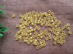 (image for) 500g Yellow Barrel Pony Beads Loose Bead 8mm