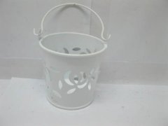 10 White Hollow Mini Tin Pail Bucket Wedding Favor 10 White Hollow Mini Tin Pail Bucket Wedding Favor