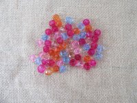 500Grams (890Pcs) Plastic Round Facted Beads 10mm Mixed