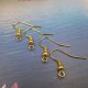1000 Golden Plated Ear Wire Hooks W/Bead Coil 18x19mm