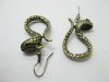 12 Pairs Bronze Plated Snake Dangle Earrings