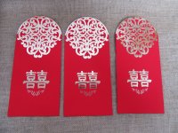 6Pcs Wedding Invitation Envelope - Double Happiness Packet De