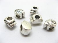 100 Silver Beetle Charms Fit European Beads ac-sp445
