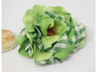 60Pcs Checkered Green Artificial Rose Flower Head Buds