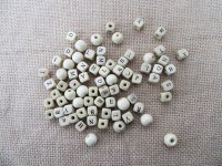 250Grams Round Cube Wooden Loose Beads Assorted for Crafts