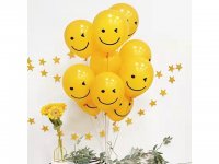 100 Yellow Smiley Face Balloons 30cm Party Supplies Favor